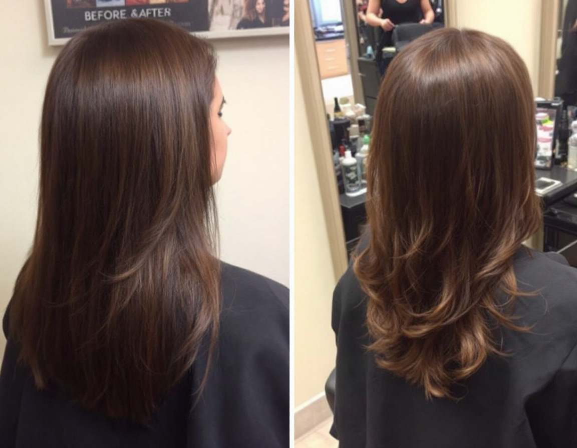before and after hair extensions