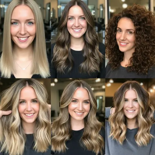 Versatility for All Hair Types Whether your hair is straight, wavy, or curly, our balayage artistry enhances its beauty, offering seamless results for any type or length.